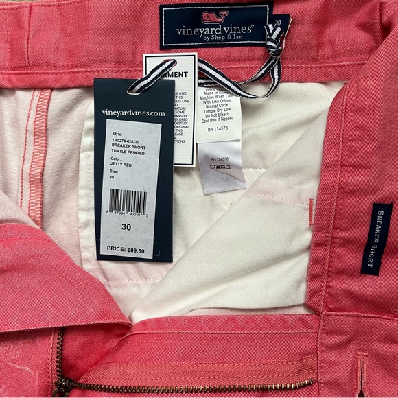 Vineyard Vines 9 Inch Breaker Shorts - Jetty Red Turtle Print - Picture 6 of 7